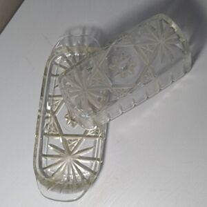 Vintage 1980s Anchor ⚓ Hocking clear precut glass farmhouse butter dish with lid
